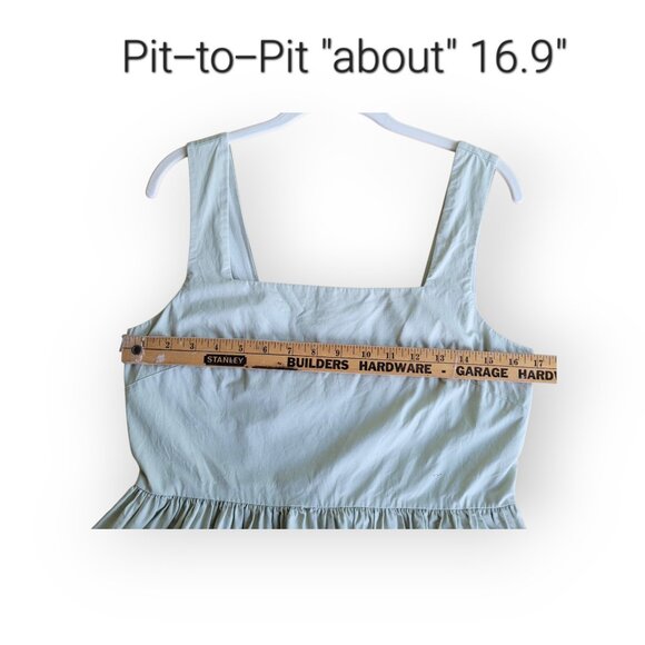 Oak + Fort Sage Green Sleeveless Cotton Dress M - Picture 4 of 11